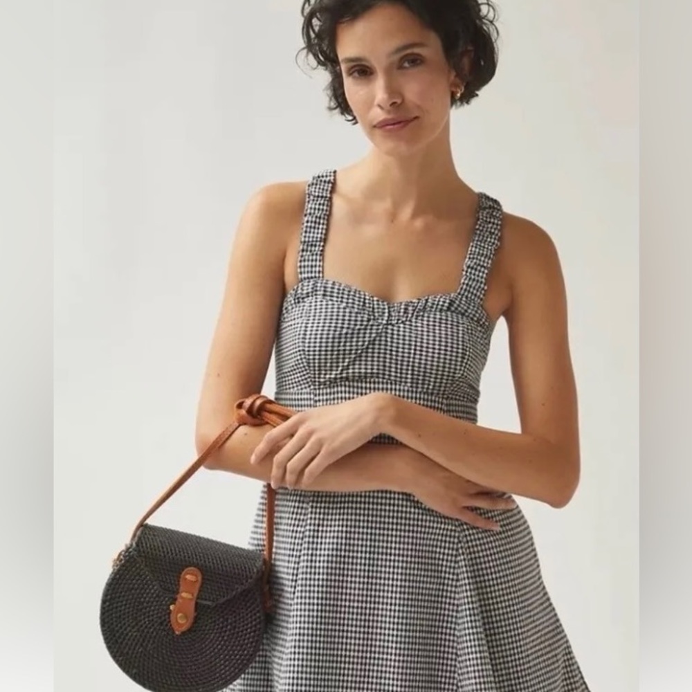 Maeve Black and White Checkered Dress